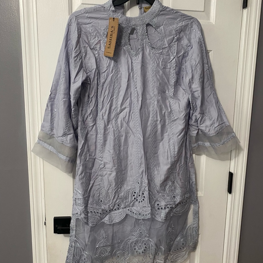 Elegant Gray Lace Dress Pakistani dress